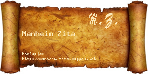 Manheim Zita névjegykártya